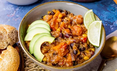 Black bean, sweet potato and quinoa stew