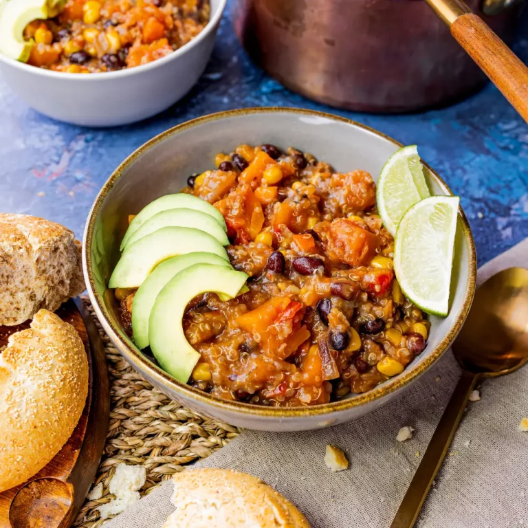 Black bean, sweet potato and quinoa stew